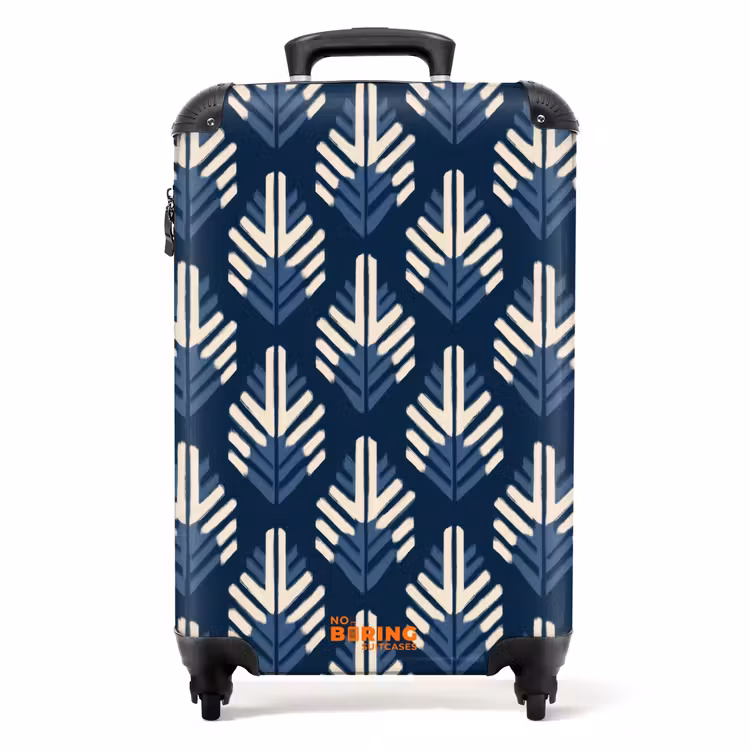 Modern - Patroon - Blauw NBS - Handbagage koffer - Volwassenen Unisex middel -productfoto_recht