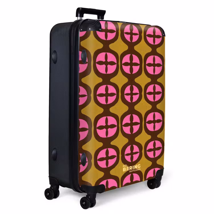 Modern - Patroon - Roze NBS - Handbagage koffer - Volwassenen Unisex middel -productfoto_3d