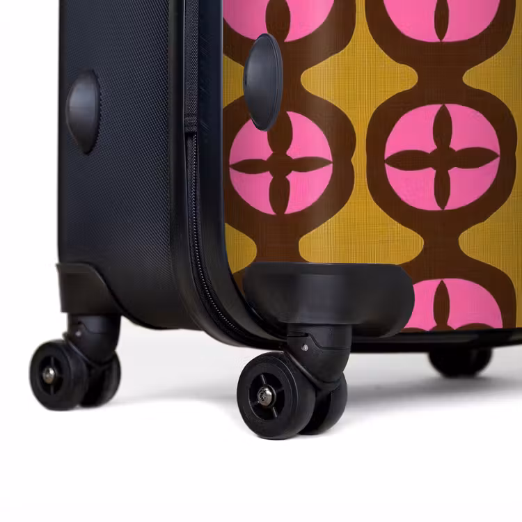 Modern - Patroon - Roze NBS - Handbagage koffer - Volwassenen Unisex middel -achterkant