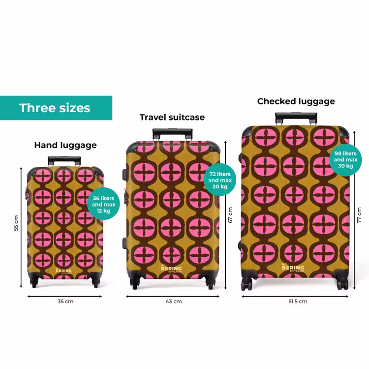 Modern - Patroon - Roze NBS - Handbagage koffer - Volwassenen Unisex middel zzzzzzVergelijking_3EN