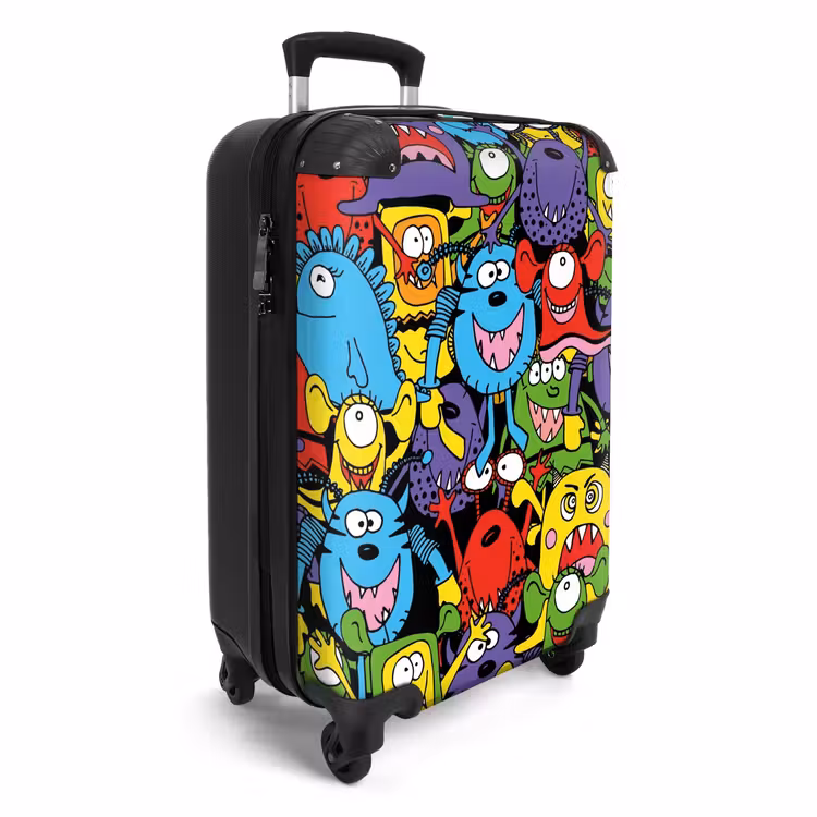 Monsters met Felle Kleuren NBS - Handbagage koffer - Unisex middel -productfoto_3d