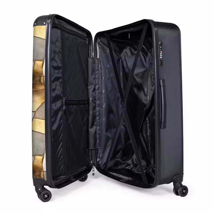 Mozaïek - Marmer - Goud NBS - Handbagage koffer - Volwassenen Unisex middel -wiel