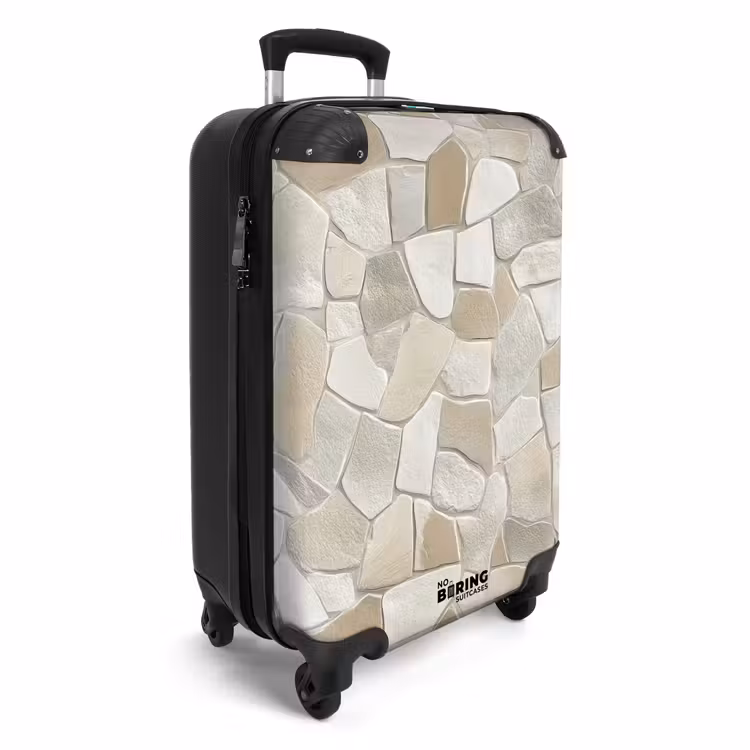 Mozaïek - Stenen - Beige NBS - Handbagage koffer - Volwassenen Unisex middel -productfoto_3d