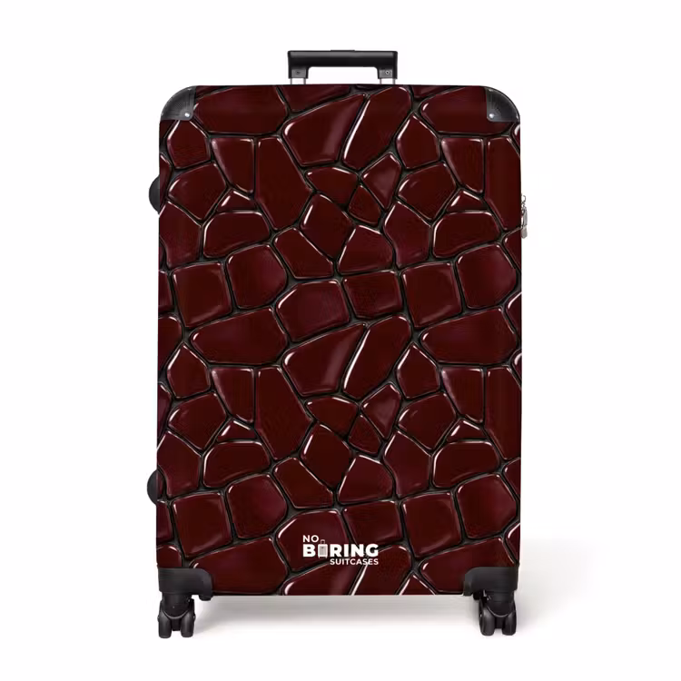 Mozaïek - Tegel - Bordeauxrood NBS - Handbagage koffer - Volwassenen Unisex middel -productfoto_recht