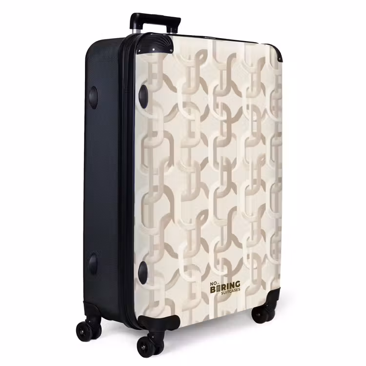Motief - Abstract - Beige NBS - Handbagage koffer - Volwassenen Unisex middel -productfoto_3d