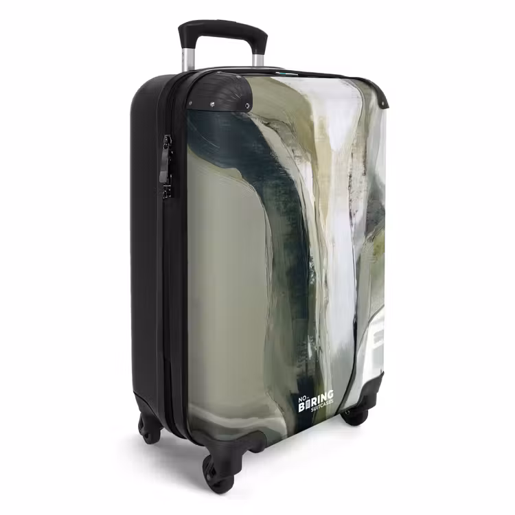 Natuur - Abstract - Groen - Penseelstreken NBS - Handbagage koffer - Volwassenen Unisex middel -productfoto_3d