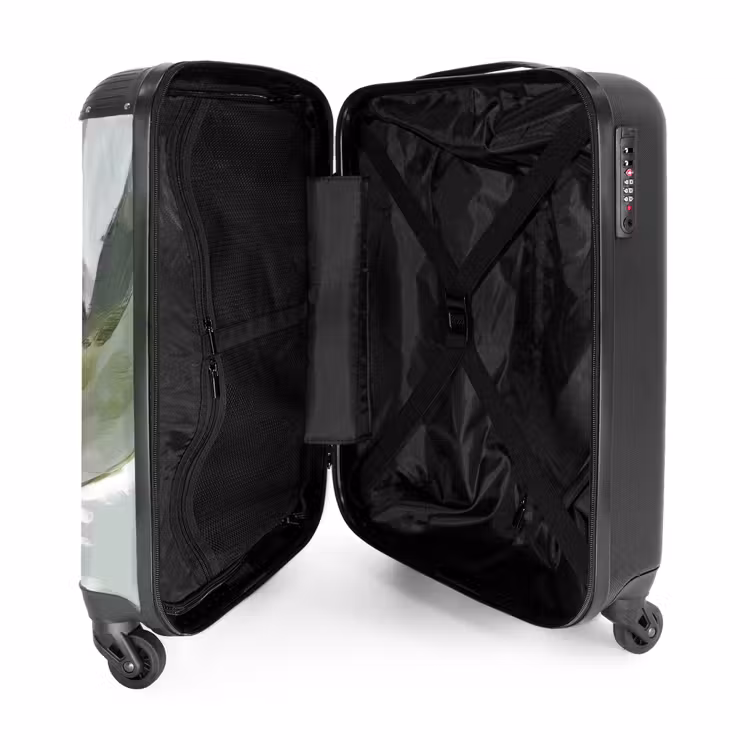Natuur - Abstract - Groen - Penseelstreken NBS - Handbagage koffer - Volwassenen Unisex middel -binnenkant