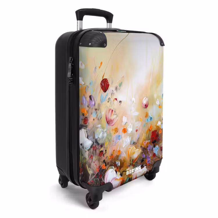 Olieverf - Bloemen - Kleurrijk - Natuur NBS - Handbagage koffer - Unisex middel -productfoto_3d