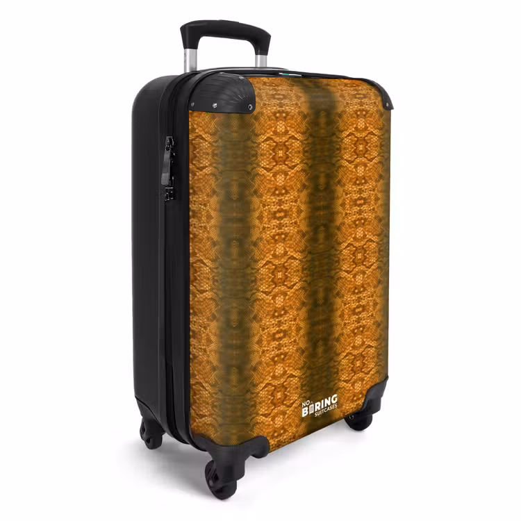 Oranje slangenhuid met symmetrische schubstructuur NBS - Handbagage koffer - Volwassenen Unisex middel -productfoto_3d