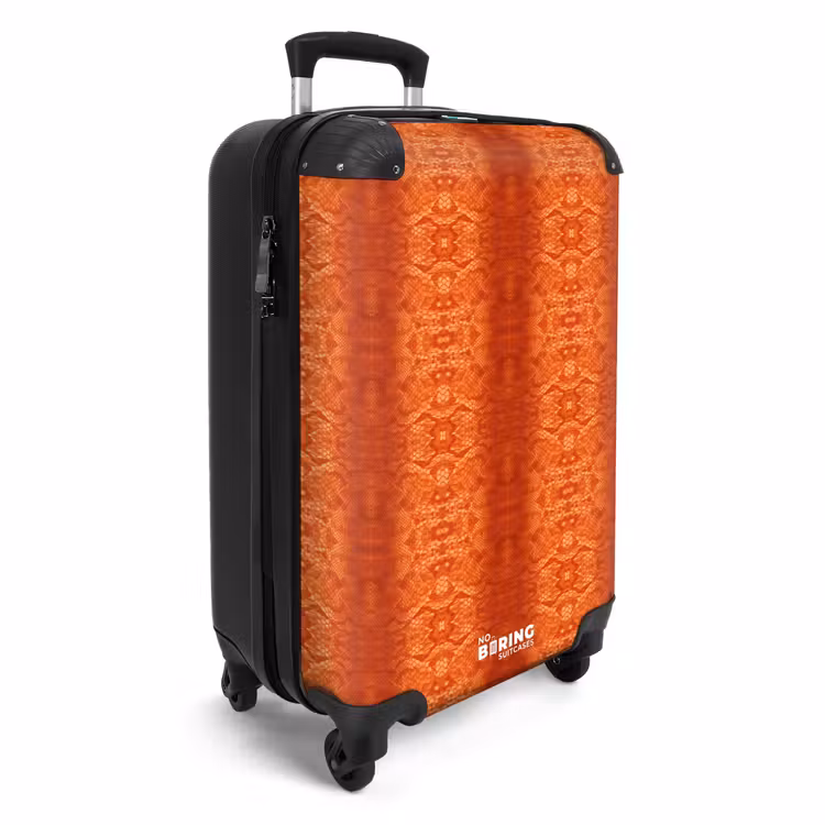 oranje slangenhuid met symmetrische schubstructuur NBS - Handbagage koffer - Volwassenen Unisex middel -productfoto_3d