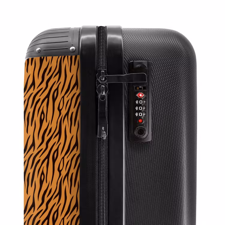 Oranje tijgerstrepen met vloeiend motief NBS - Handbagage koffer - Volwassenen Unisex middel -slot