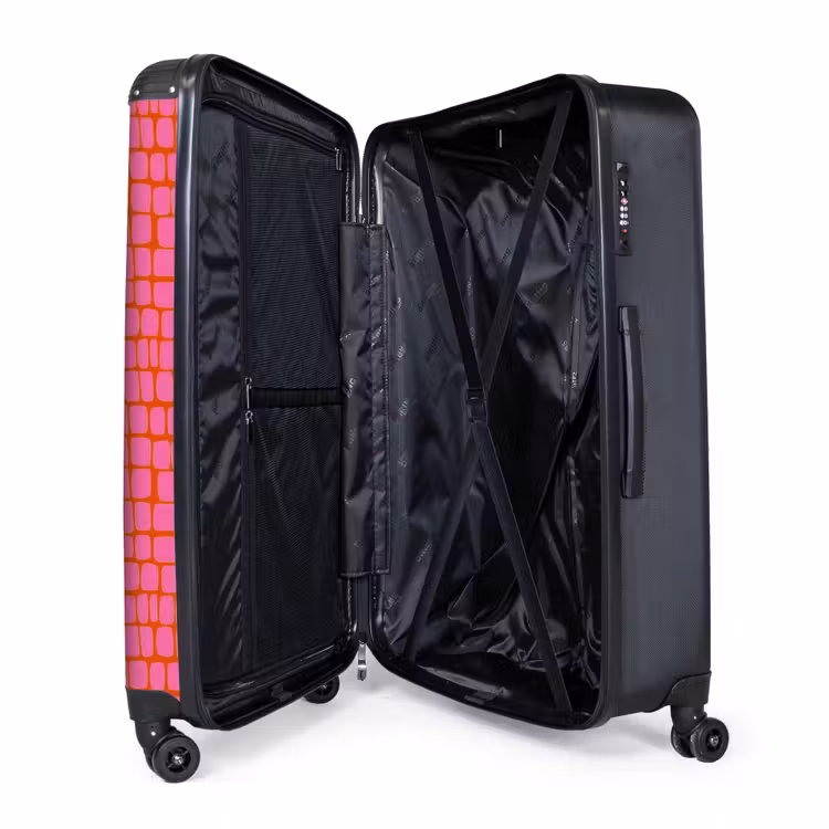 Organisch - Raster - Roze NBS - Handbagage koffer - Volwassenen Unisex middel -wiel
