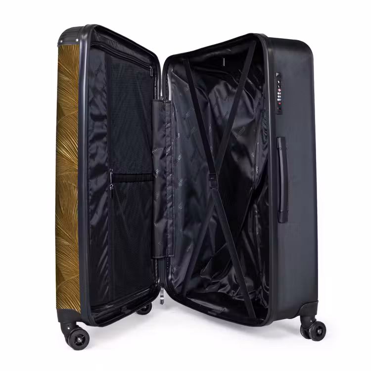 Organisch - Lijnen - Goud NBS - Handbagage koffer - Volwassenen Unisex middel -wiel