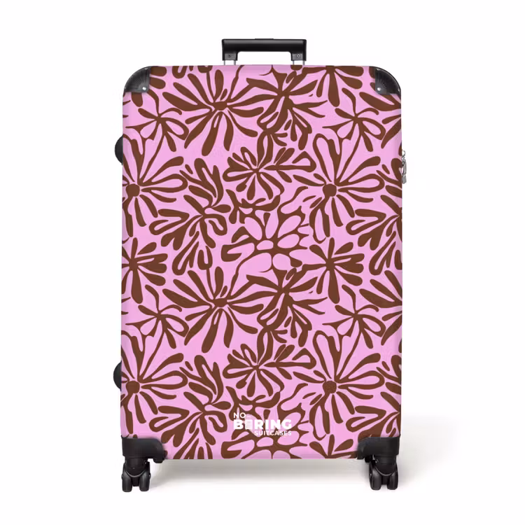 Organisch - Patroon - Roze NBS - Handbagage koffer - Volwassenen Unisex middel -productfoto_recht