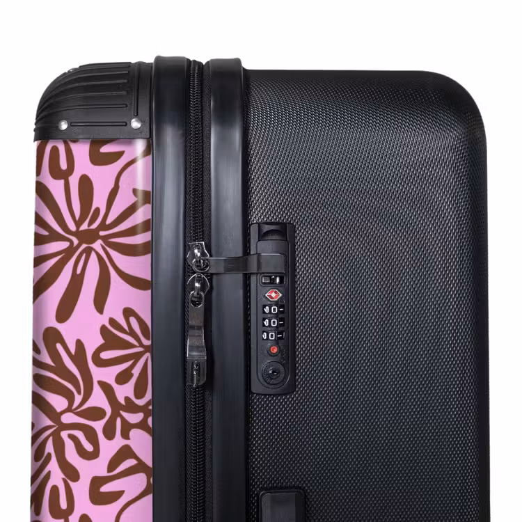 Organisch - Patroon - Roze NBS - Handbagage koffer - Volwassenen Unisex middel -binnenkant