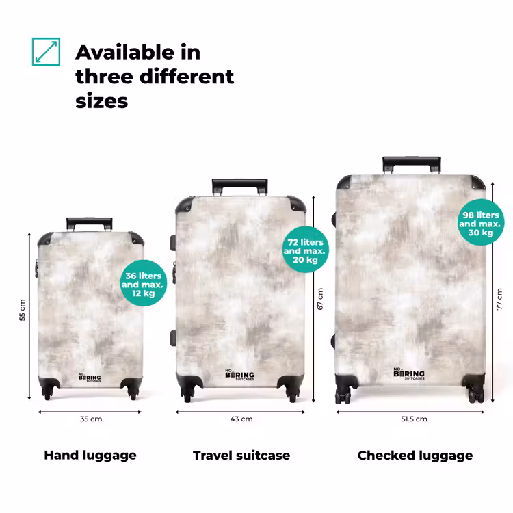 Organisch - Patroon - Gemêleerd NBS - Handbagage koffer - Volwassenen Unisex middel zzzzzzVergelijking_3EN
