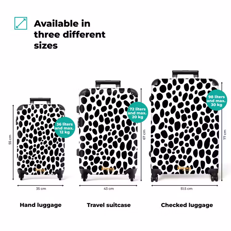 Organisch verspreide ovalen over een witte plattegrond NBS - Handbagage koffer - Volwassenen Unisex middel zzzzzzVergelijking_3EN
