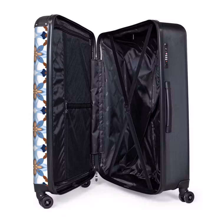 Ornament - Tegel - Kleurrijk NBS - Handbagage koffer - Volwassenen Unisex middel -wiel