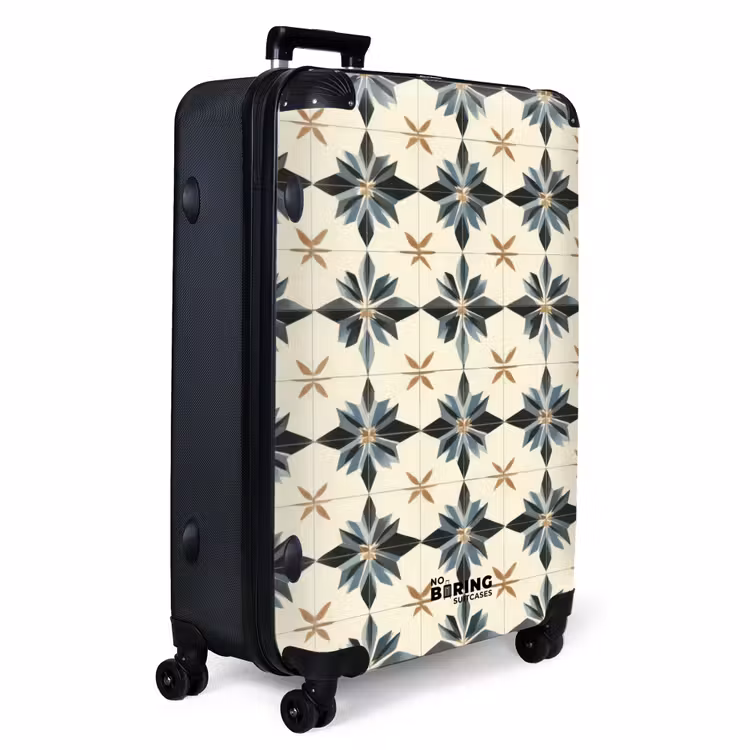 Sierlijk - Ornament - Blauw NBS - Handbagage koffer - Volwassenen Unisex middel -productfoto_3d