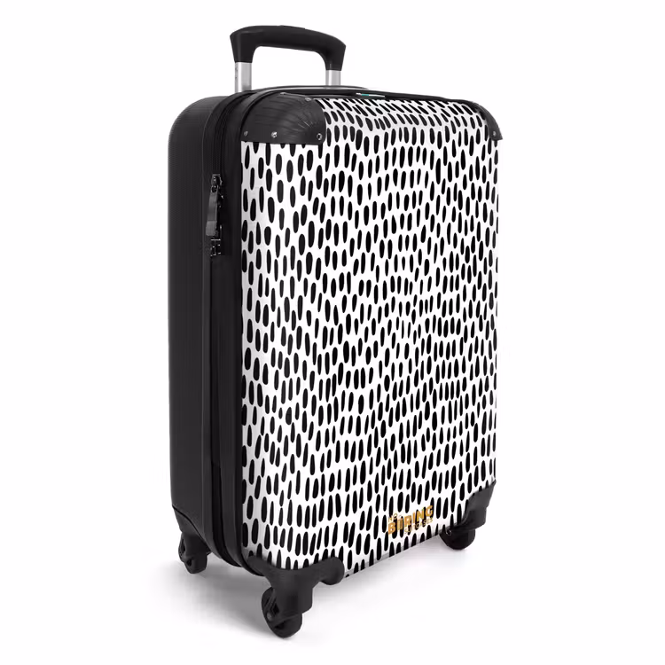 Ovale stippen op witte achtergrond NBS - Handbagage koffer - Volwassenen Unisex middel -productfoto_3d
