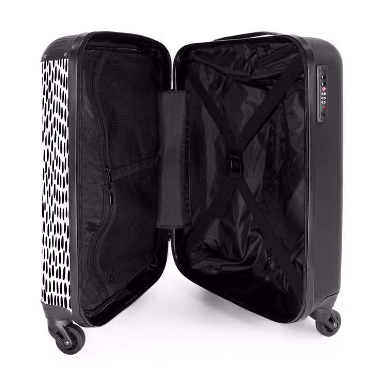 Ovale stippen op witte achtergrond NBS - Handbagage koffer - Volwassenen Unisex middel -binnenkant