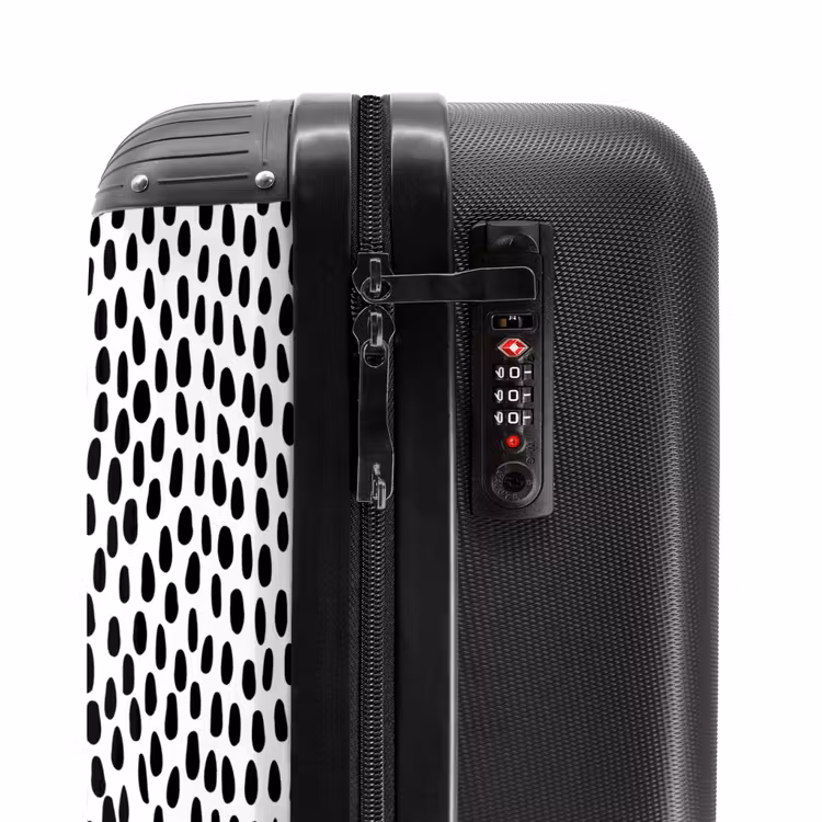 Ovale stippen op witte achtergrond NBS - Handbagage koffer - Volwassenen Unisex middel -slot