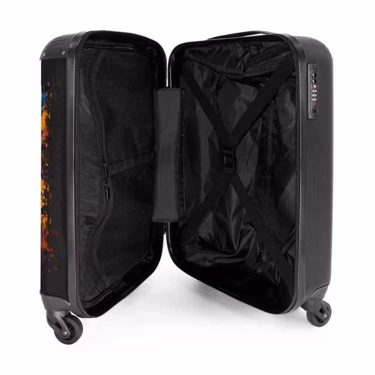 Uil in kleurrijke graffiti stijl NBS - Handbagage koffer - Unisex middel -binnenkant