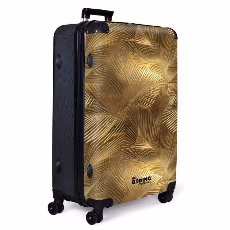 Palm - Waaier - Goud NBS - Handbagage koffer - Volwassenen Unisex middel -productfoto_3d