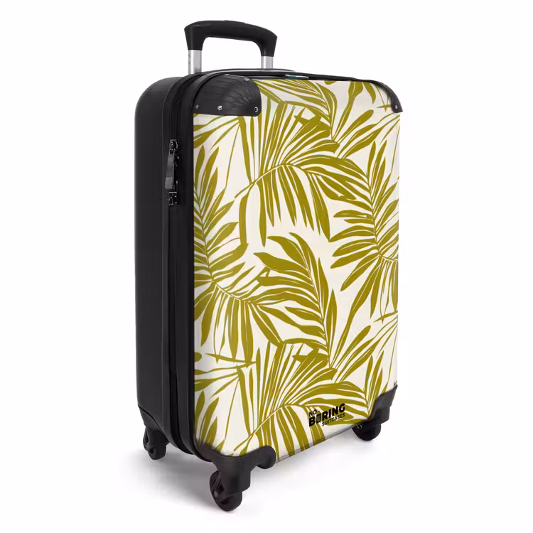 Palmblad - Patroon - Groen NBS - Handbagage koffer - Volwassenen Unisex middel -productfoto_3d
