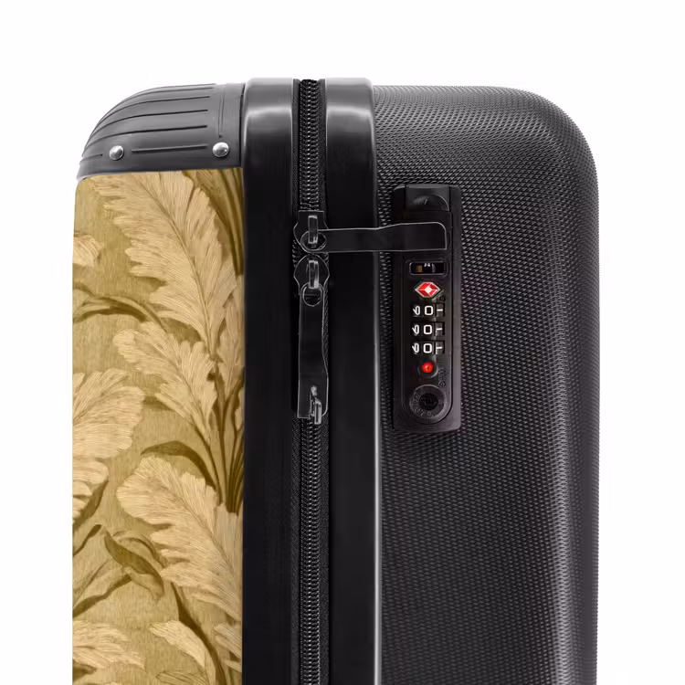 Palmbladeren - Klassiek - Groen NBS - Handbagage koffer - Volwassenen Unisex middel -slot