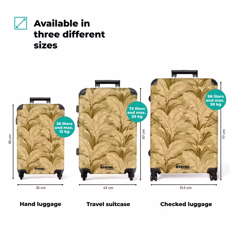 Palmbladeren - Klassiek - Groen NBS - Handbagage koffer - Volwassenen Unisex middel zzzzzzVergelijking_3EN