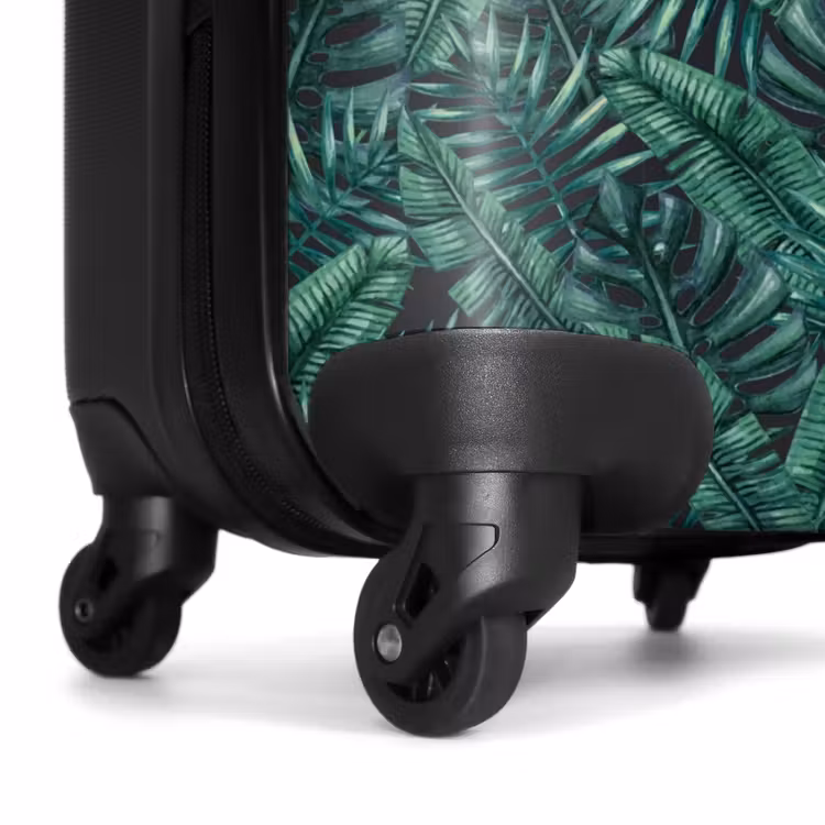 Palm bladeren monstera donker patroon NBS - Handbagage koffer - Volwassenen Unisex middel -wiel