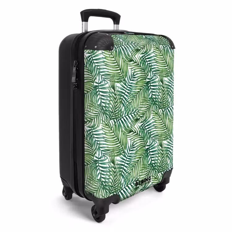 Palm bladeren patroon kleurrijk NBS - Handbagage koffer - Volwassenen Unisex middel -productfoto_3d