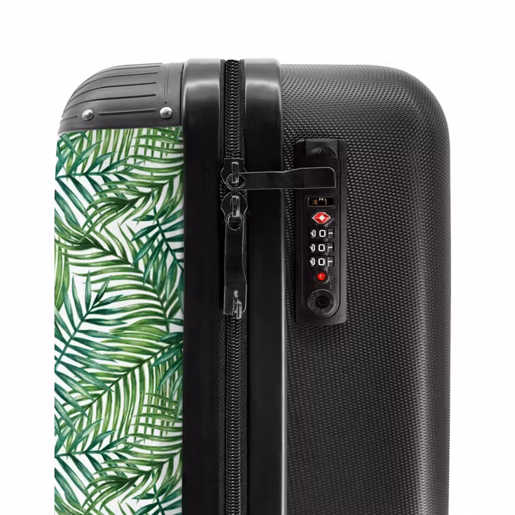 Palm bladeren patroon kleurrijk NBS - Handbagage koffer - Volwassenen Unisex middel -slot