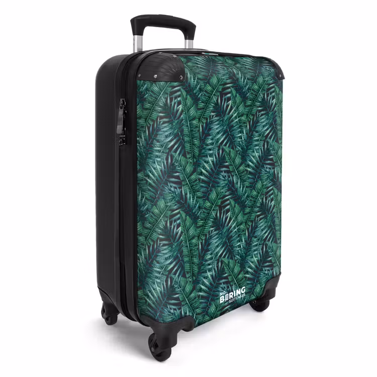 Palm bladeren patroon groen NBS - Handbagage koffer - Volwassenen Unisex middel -productfoto_3d