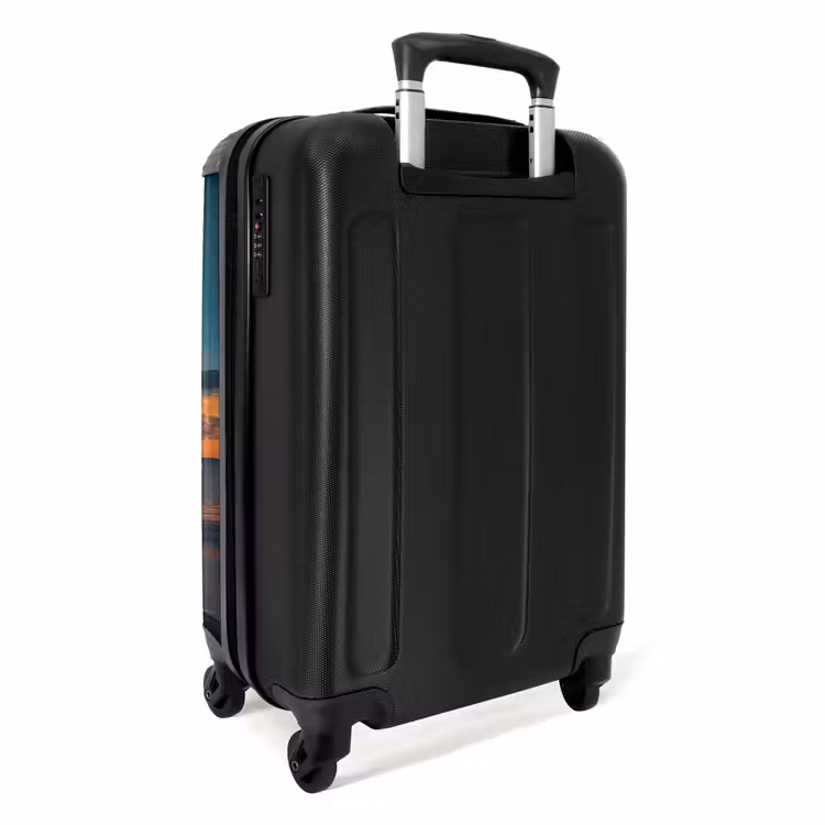 Palmboom bij zonsondergang NBS - Handbagage koffer - Volwassenen Unisex middel -achterkant