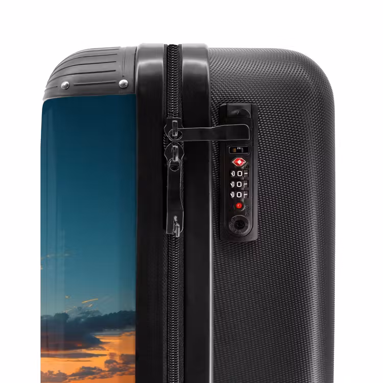 Palmboom bij zonsondergang NBS - Handbagage koffer - Volwassenen Unisex middel -slot