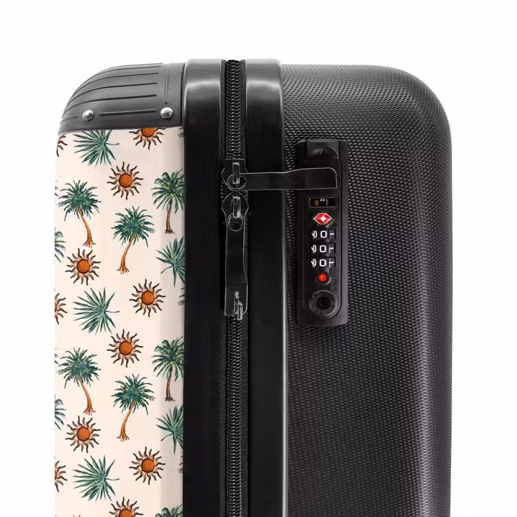 Palmbomen en zonnetjes print NBS - Handbagage koffer - Volwassenen Unisex middel -slot