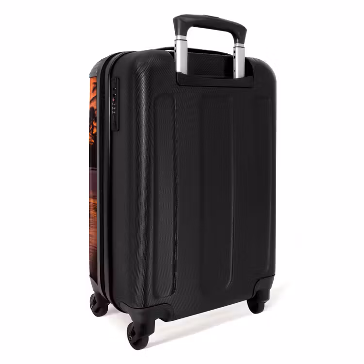Palmbomen bij zonsondergang NBS - Handbagage koffer - Volwassenen Unisex middel -achterkant