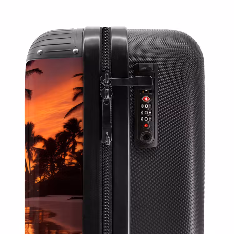 Palmbomen bij zonsondergang NBS - Handbagage koffer - Volwassenen Unisex middel -slot