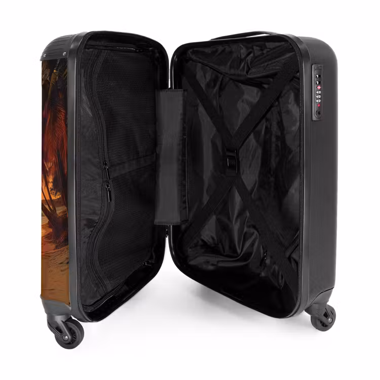 Palmbomen op een strand NBS - Handbagage koffer - Volwassenen Unisex middel -binnenkant