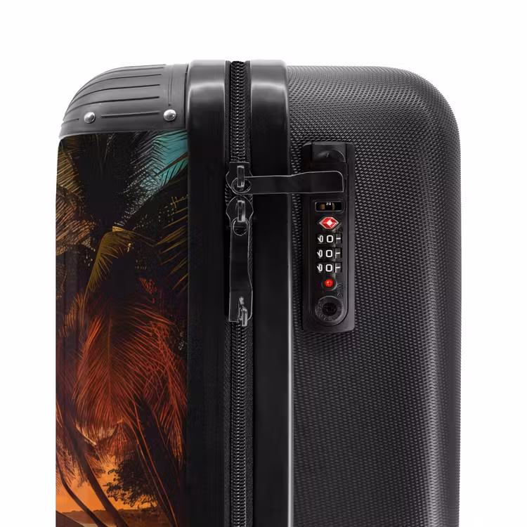 Palmbomen op een strand NBS - Handbagage koffer - Volwassenen Unisex middel -slot