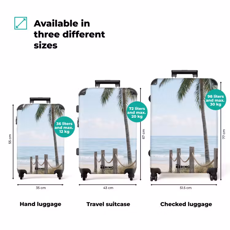 Palmbomen - Pad - Horizon NBS - Handbagage koffer - Volwassenen Unisex middel zzzzzzVergelijking_3EN