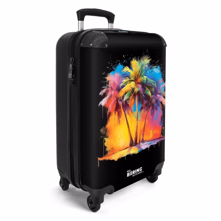 Palmbomen Besmeurd met Verf NBS - Handbagage koffer - Unisex middel -productfoto_3d