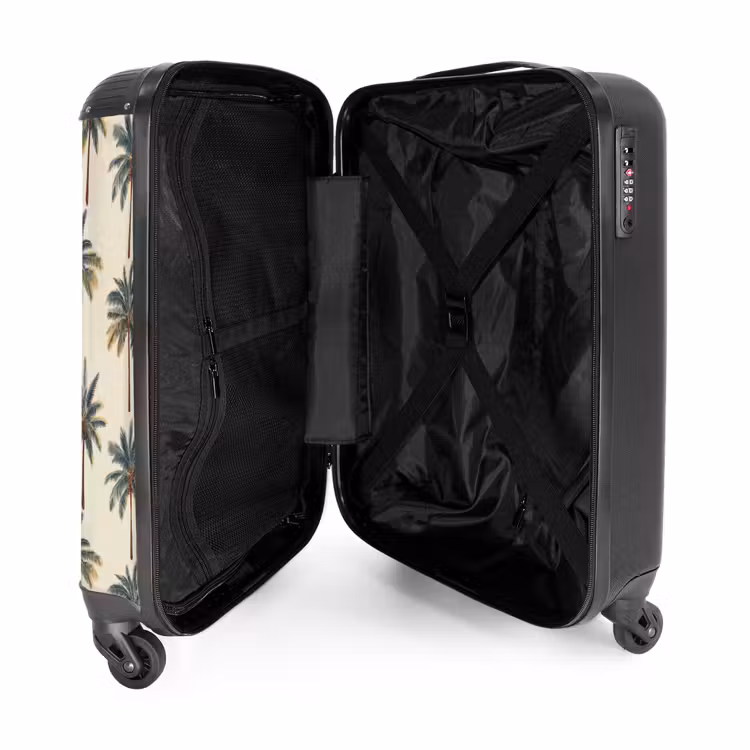 Palmbomen - Tropisch - Groen NBS - Handbagage koffer - Volwassenen Unisex middel -binnenkant