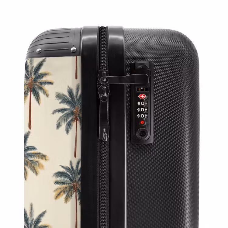 Palmbomen - Tropisch - Groen NBS - Handbagage koffer - Volwassenen Unisex middel -slot
