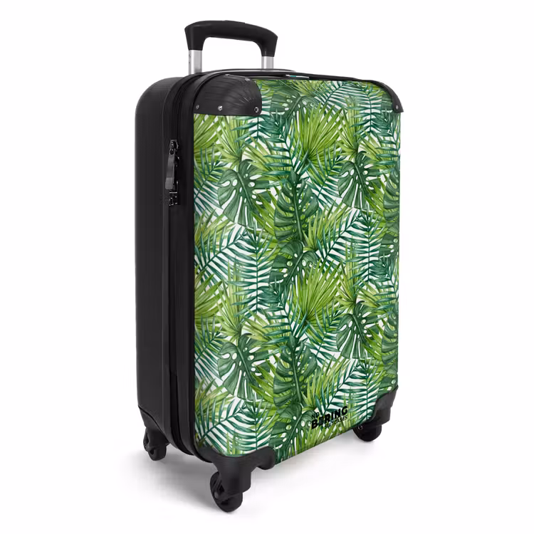 Palm diverse bladeren patroon groen NBS - Handbagage koffer - Volwassenen Unisex middel -productfoto_3d