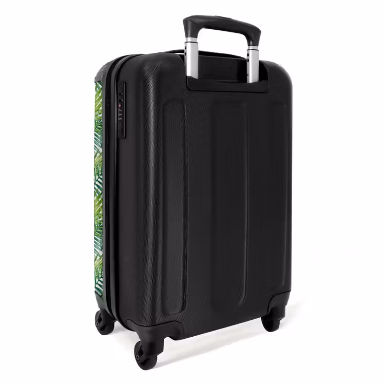 Palm diverse bladeren patroon groen NBS - Handbagage koffer - Volwassenen Unisex middel -achterkant