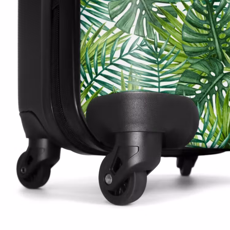 Palm diverse bladeren patroon groen NBS - Handbagage koffer - Volwassenen Unisex middel -wiel