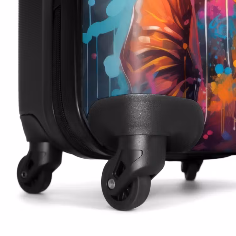 Panda met Oranje Jas en Verfspetters NBS - Handbagage koffer - Unisex middel -wiel